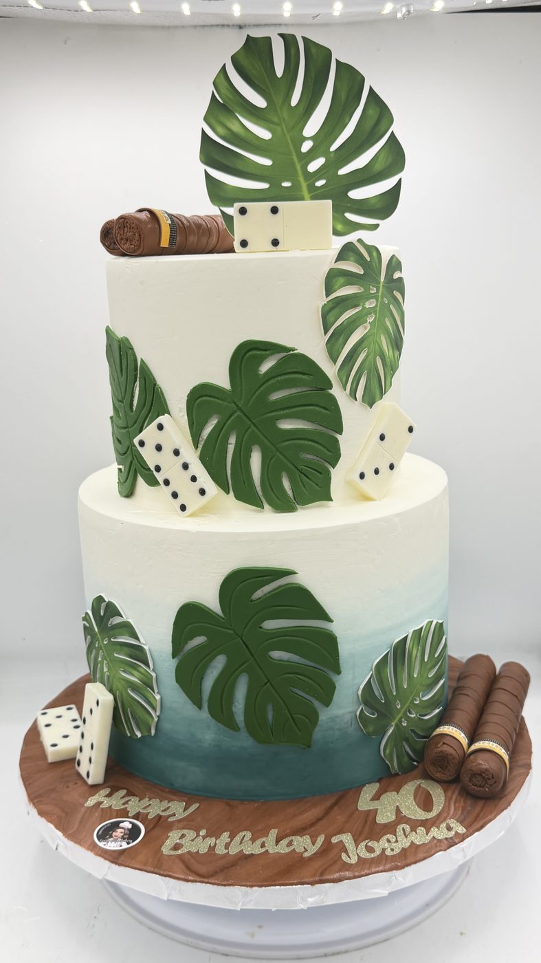 Tropical tiered cake